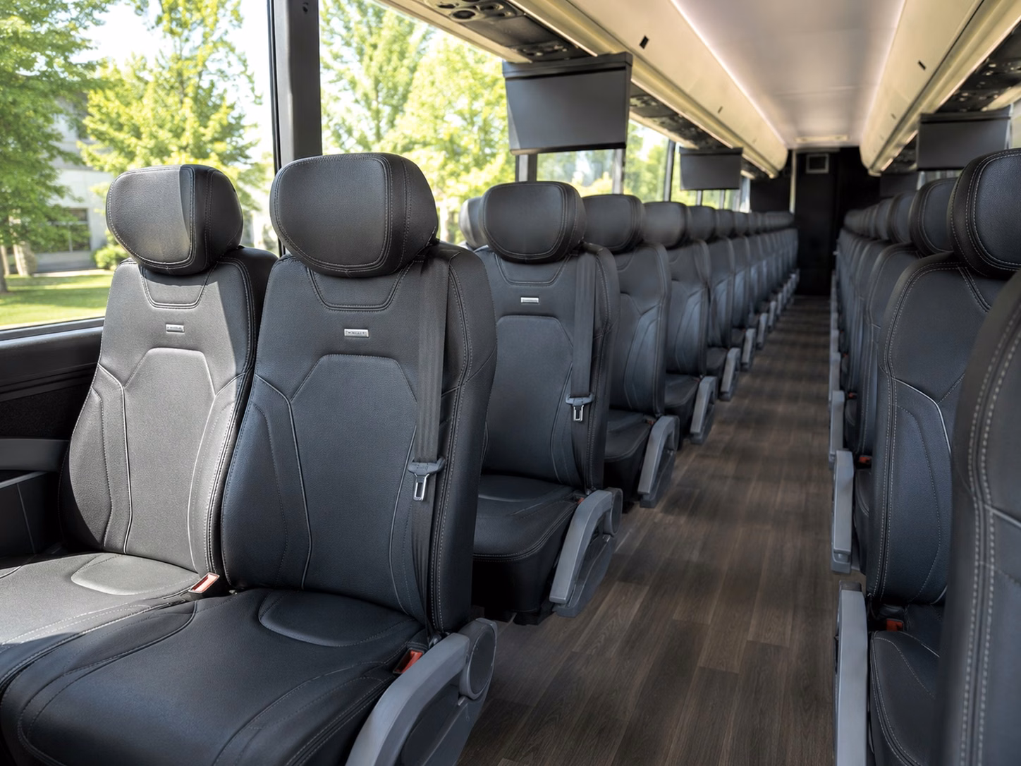 56 passenger charter bus inside